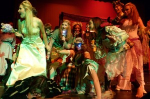 Tori Ganahl, Oliva Coleman, Audrey Van Oort, Emilie Ross, and Ellie Oliver in the premiere of the Merry Wives Of Windsor. Shows are October 4-6 7pm, Saturday is 2pm and 7pm.