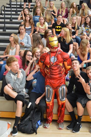 Sophomore Greg Hibl dresses as Ironman for Superhero Monday.