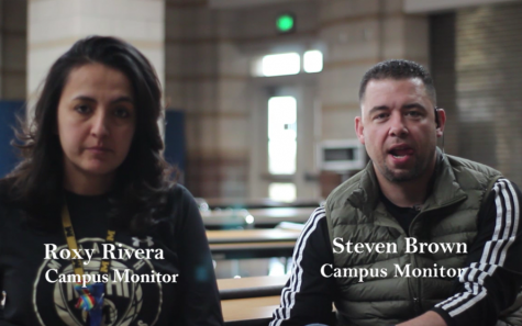 Pictured: Campus Monitors' Roxy Rivera and Steven Brown.