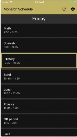 The New Monarch Bell Schedule App