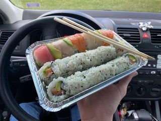 Rainbow roll, California roll, and Alaska roll from Bao Asian Fusion & Sushi