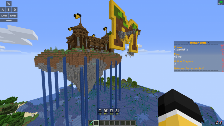 A screenshot of the Monarch Mincraft server, created by a team of MHS freshmen.