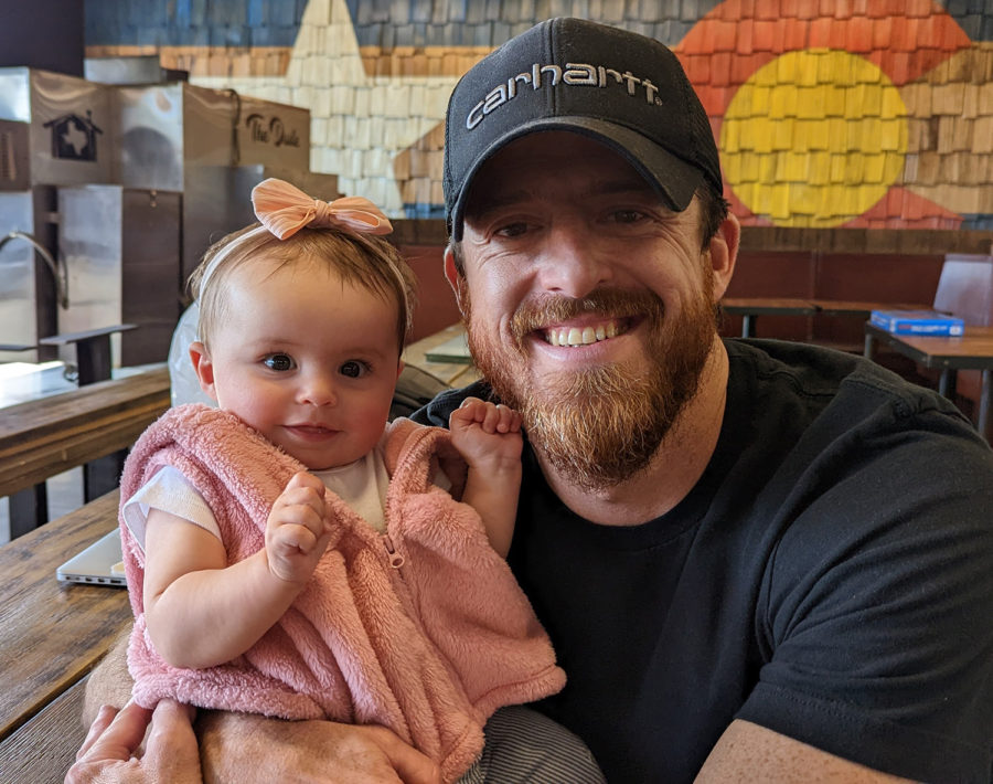 Wayne Shellnutt smiles with his daughter, River. The baby girl will turn 1 year old in 2023. Photo courtesy of Samantha Shellnutt