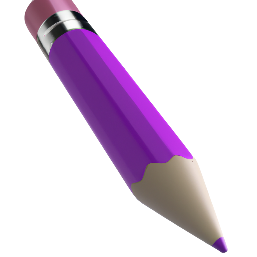 AI generated 3D render of a purple pencil