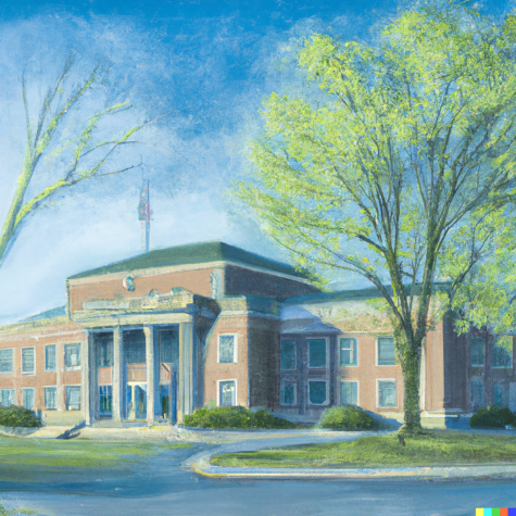 AI generated oil painting of Monarch High School