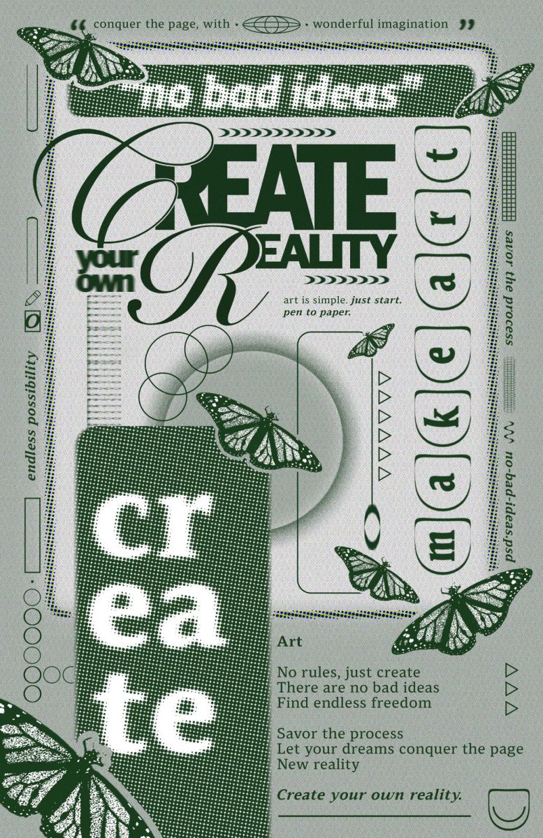 Crawford’s design, titled “No Bad Ideas.” He was awarded a Scholastic Gold Key, an award given to young artists. The piece is currently being judged for national awards.